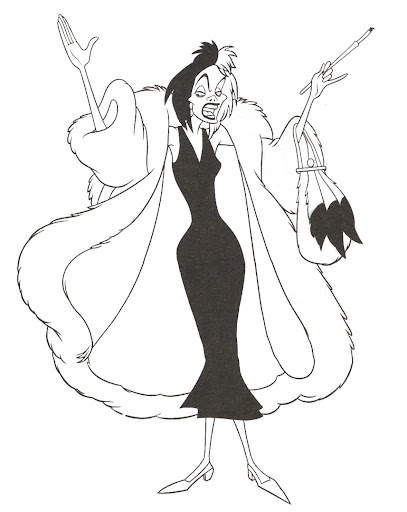 Cruella De Vil coloring page Cruela Dibujos Tatuajes retro